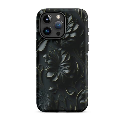 3D Black Flower Phone Case